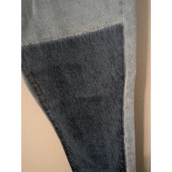 Princess Polly COFIELD MOM JEAN PATCH DENIM Womens 6 High Rise Two Tone Patch - Picture 5 of 13